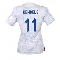 Echipament fotbal Franţa Ousmane Dembele #11 Tricou Deplasare Mondial 2022 pentru femei maneca scurta